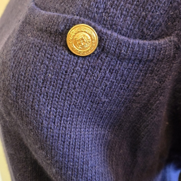 VINTAGE Liz Claiborne Navy Blue Lambswool/Angora Sweater - Picture 5 of 7
